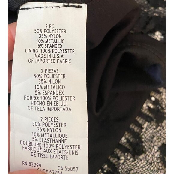 Blue Sage Black & Silver Chevron Sequin Tank Top & Jacket XL - Picture 7 of 16